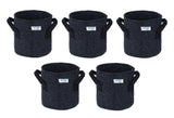 400 GSM Geotextile Fabric Growbags- Dark Grey, Pack of 5 - Utkarsh Agrochem Pvt ltd. 