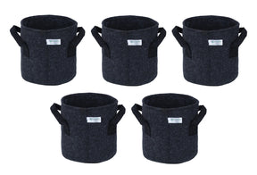 400 GSM Geotextile Fabric Growbags- Dark Grey, Pack of 5 - Utkarsh Agrochem Pvt ltd. 