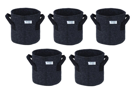 400 GSM Geotextile Fabric Growbags- Dark Grey, Pack of 5 - Utkarsh Agrochem Pvt ltd. 
