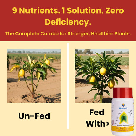 Double Combi - EDTA Chelated Mix - Calcium, Magnesium, Iron, Zinc, Boron, Copper, Cobalt, Manganese, Molybdenum (100 % Water Soluble Chemical for Foliar Spray) - Utkarsh Agrochem Pvt ltd. 