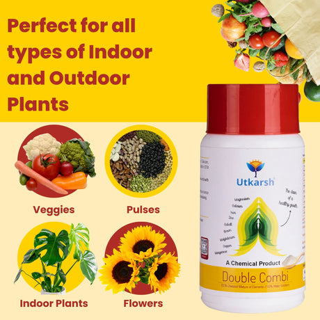 Double Combi - EDTA Chelated Mix - Calcium, Magnesium, Iron, Zinc, Boron, Copper, Cobalt, Manganese, Molybdenum (100 % Water Soluble Chemical for Foliar Spray) - Utkarsh Agrochem Pvt ltd. 