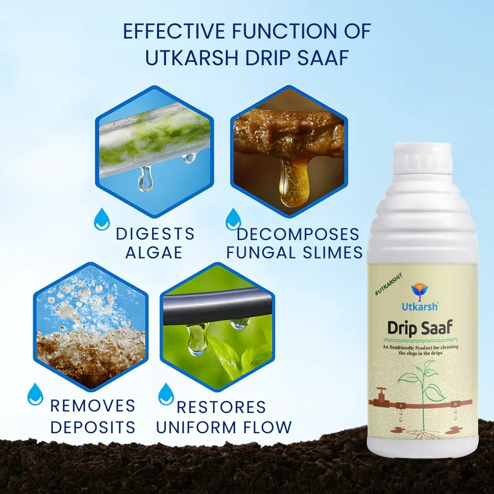 Drip Saaf (Eco-Friendly Product for Cleaning Drip System | Biodegrades Organic Stuffs in the Drips) - 20 Liter - Utkarsh Agrochem Pvt ltd. 