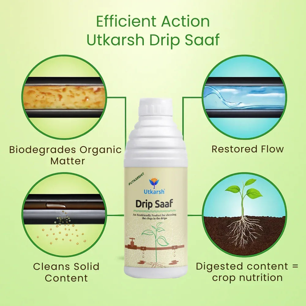 Drip Saaf (Eco-Friendly Product for Cleaning Drip System | Biodegrades Organic Stuffs in the Drips) - 20 Liter - Utkarsh Agrochem Pvt ltd. 