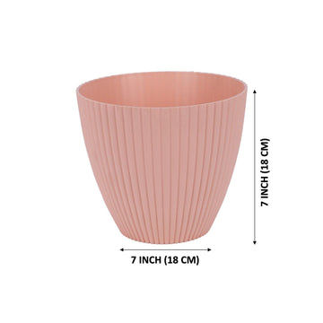 Utkarsh Super High-Quality|UV Treated|Highly Durable Plastic Garden Striped/Round Flower/Plant Pots for Home Planters, Terrace, Garden, Balcony|Multicolor|Suitable for Home Indoor & Outdoor Gardening Plants|6" Size