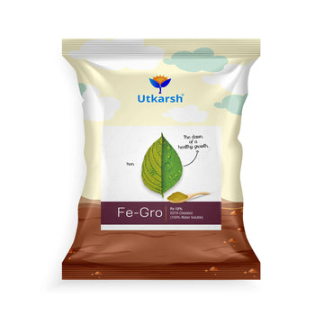 Iron - 12% EDTA Chelated for Plants, 100% Water Soluble Fertilizers, Micronutrients for Vegetables, Fruits, Flowers & Home Garden, Corrects Iron Deficiency | FeGro