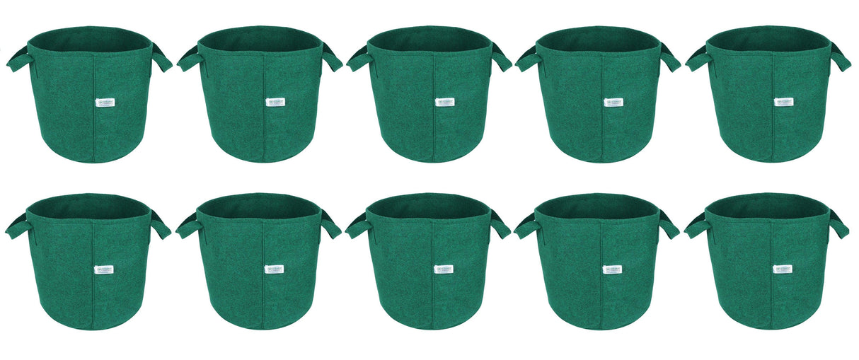 400 GSM Geotextile Fabric Growbags- Green, Pack of 10 - Utkarsh Agrochem Pvt ltd. 