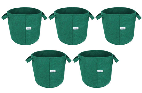 400 GSM Geo Textile Fabric Growbags- Green, Pack of 5 - Utkarsh Agrochem Pvt ltd. 