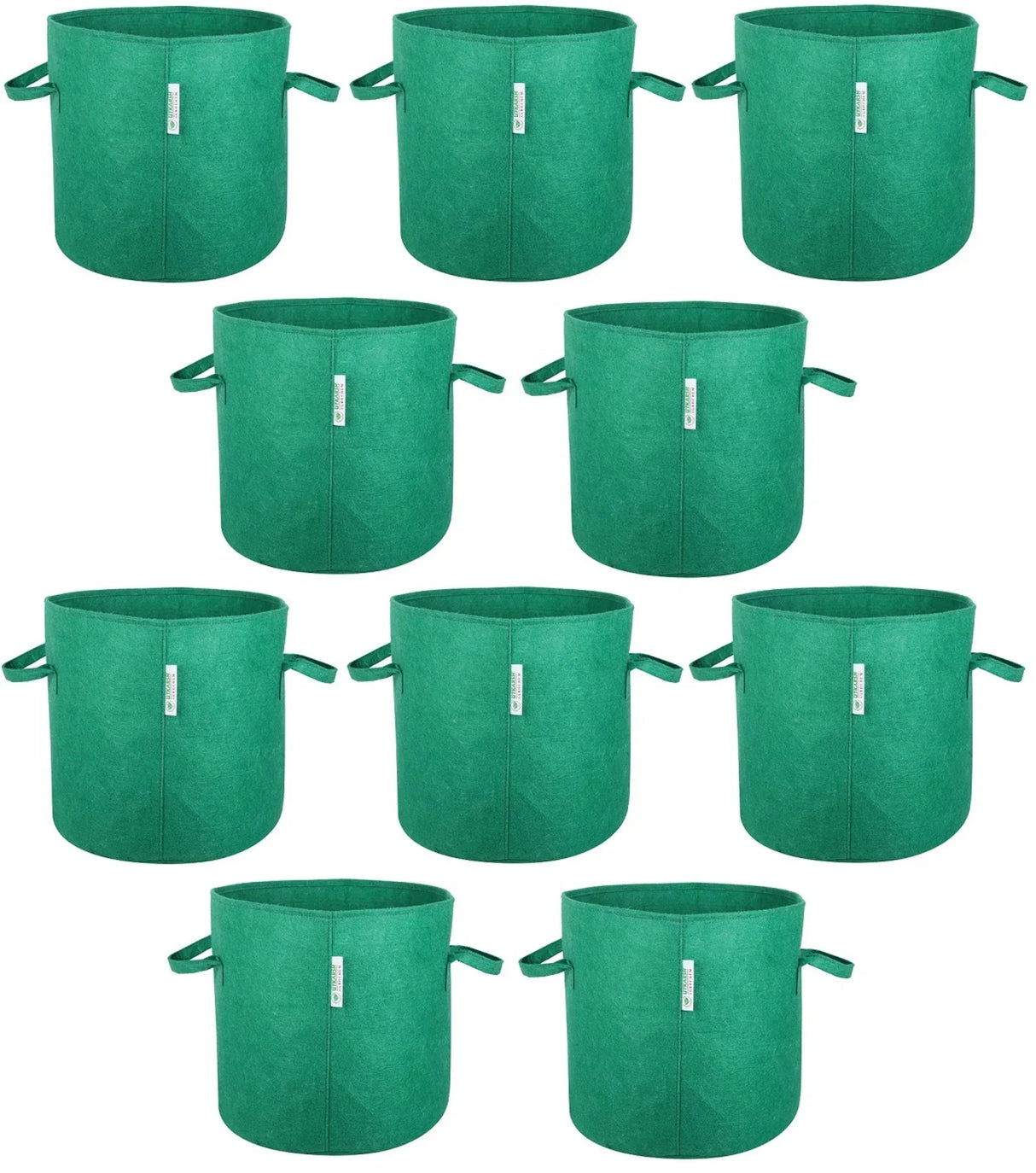 400 GSM Geotextile Fabric Growbags- Green, Pack of 10 - Utkarsh Agrochem Pvt ltd. 