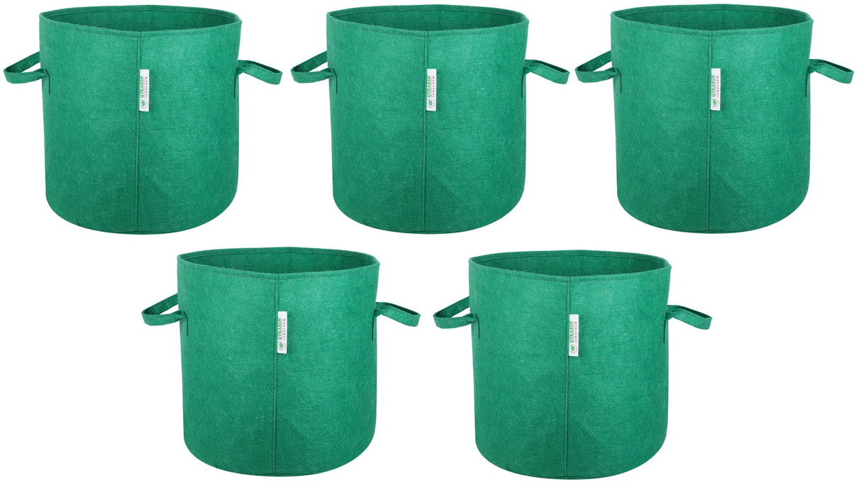 400 GSM Geo Textile Fabric Growbags- Green, Pack of 5 - Utkarsh Agrochem Pvt ltd. 