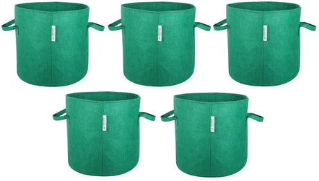 400 GSM Geo Textile Fabric Growbags- Green, Pack of 5 - Utkarsh Agrochem Pvt ltd. 