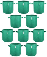 400 GSM Geotextile Fabric Growbags- Green, Pack of 10 - Utkarsh Agrochem Pvt ltd. 