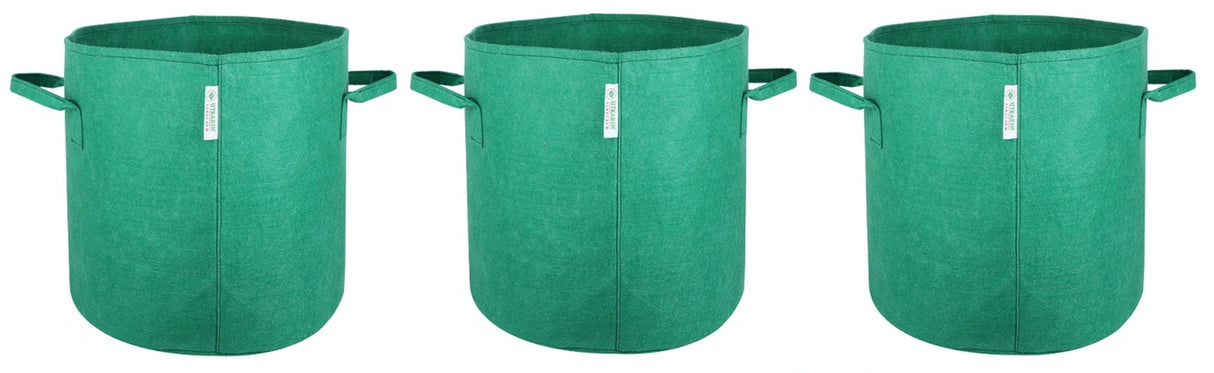400 GSM Geotextile Fabric Growbags- Green, Pack of 3 - Utkarsh Agrochem Pvt ltd. 