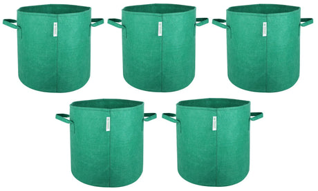 400 GSM Geo Textile Fabric Growbags- Green, Pack of 5 - Utkarsh Agrochem Pvt ltd. 
