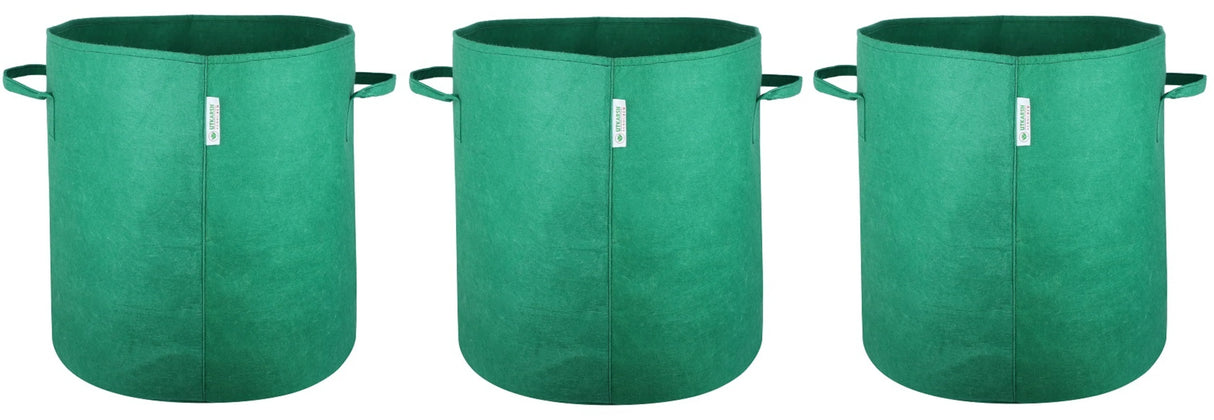400 GSM Geotextile Fabric Growbags- Green, Pack of 3 - Utkarsh Agrochem Pvt ltd. 