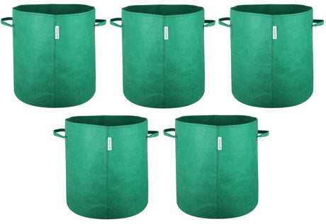 400 GSM Geo Textile Fabric Growbags- Green, Pack of 5 - Utkarsh Agrochem Pvt ltd. 
