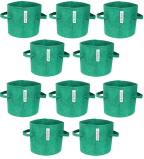 400 GSM Geotextile Fabric Growbags- Green, Pack of 10 - Utkarsh Agrochem Pvt ltd. 