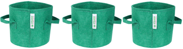 400 GSM Geotextile Fabric Growbags- Green, Pack of 3 - Utkarsh Agrochem Pvt ltd. 