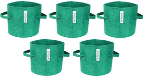 400 GSM Geo Textile Fabric Growbags- Green, Pack of 5 - Utkarsh Agrochem Pvt ltd. 