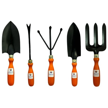 Gardening Hand Tools Set - 5 Pieces (Cultivator, Big and Small Trowel, Weeder, Fork) | Tools for Home Garden | Durable Plant Tool Kit | Farming Tools - Utkarsh Agrochem Pvt ltd. 