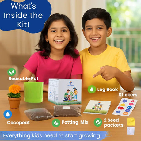 Seasonal Vegetable DIY Kit for Gifting | Best Return Gift For Kids Birthday Party | Eco-Friendly, Easy-to-Grow Kit for Home & Kitchen Gardening - Utkarsh Agrochem Pvt ltd. 