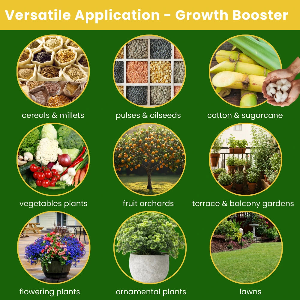 Growth Booster - Liquid Red Seaweed Extract, Plant Growth Promoter, Organic Plant Tonic for Healthy Plants, Strong Roots, More Flowers & High Yield | Indoor & Outdoor Use