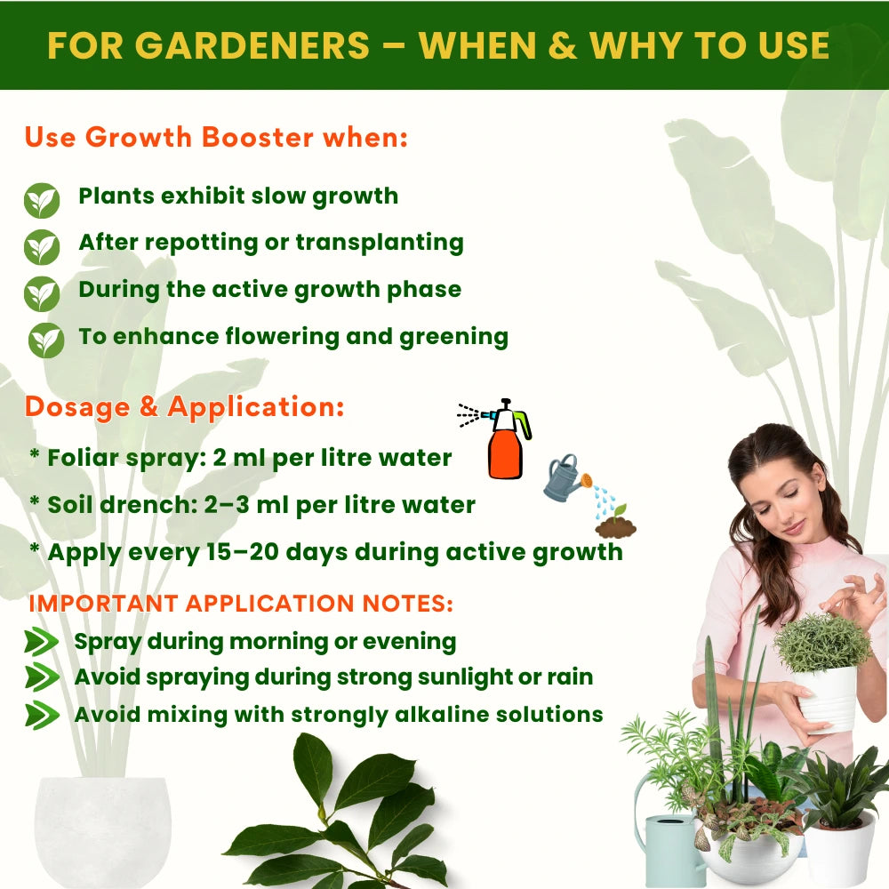 Growth Booster - Liquid Red Seaweed Extract, Plant Growth Promoter, Organic Plant Tonic for Healthy Plants, Strong Roots, More Flowers & High Yield | Indoor & Outdoor Use