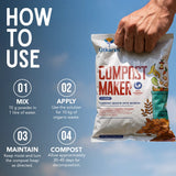 Compost Maker Powder for Home Garden | Fast-Active Natural Organic Waste Decomposer for Kitchen Waste, Vegetable & Fruit Scraps | Easy-to-Use, Odor-Free Compost Starter Powder