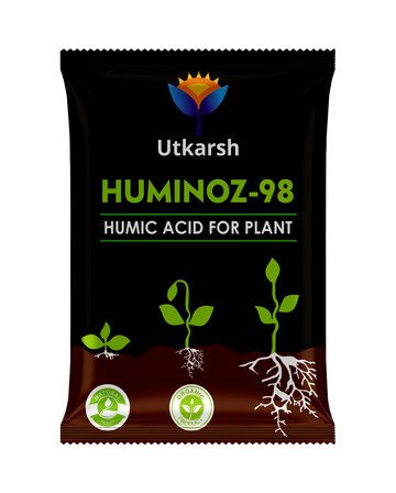 Huminoz-98 Humic Acid (98%) for Plant | Plant Fertilizer for Potted Plants | Plant Growth Enhancer, Soil Conditioner, Improves Plant Root System, Biostimulant