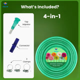 Heavy Duty PVC Braided Green Water Hose Pipe - 0.5 inch Diameter, with 1 Tap Adapter, Connector & 3 Clamps for Garden, Car Wash, Floor Clean, Pet Bath, Easy to Use Indoor/Outdoor