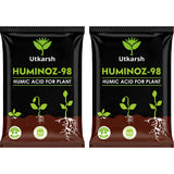 Utkarsh Huminoz-98 Humic Acid (98%) for Plants | Fertilizer for Potted Plants, Home Garden, Growth Enhancer, Soil Conditioner, Improves Root System