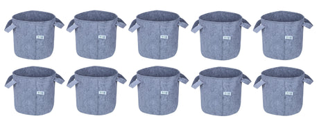 400 GSM Geotextile Fabric Growbags- Light Grey, Pack of 10 - Utkarsh Agrochem Pvt ltd. 