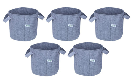 400 GSM Geotextile Fabric Growbags- Light Grey, Pack of 5 - Utkarsh Agrochem Pvt ltd. 
