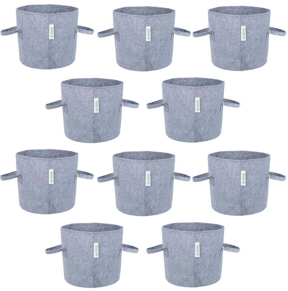 400 GSM Geotextile Fabric Growbags- Light Grey, Pack of 10 - Utkarsh Agrochem Pvt ltd. 