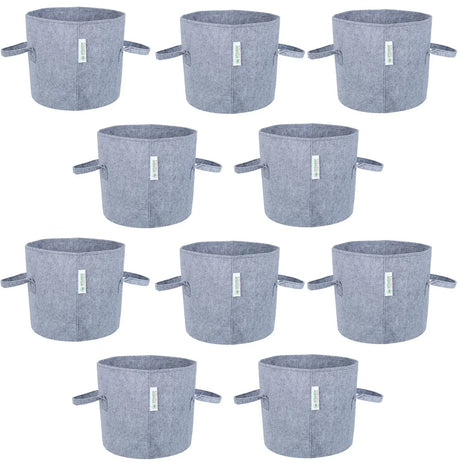 400 GSM Geotextile Fabric Growbags- Light Grey, Pack of 10 - Utkarsh Agrochem Pvt ltd. 