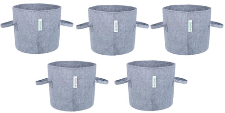 400 GSM Geotextile Fabric Growbags- Light Grey, Pack of 5 - Utkarsh Agrochem Pvt ltd. 