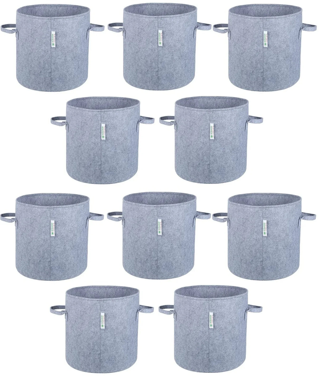 400 GSM Geotextile Fabric Growbags- Light Grey, Pack of 10 - Utkarsh Agrochem Pvt ltd. 