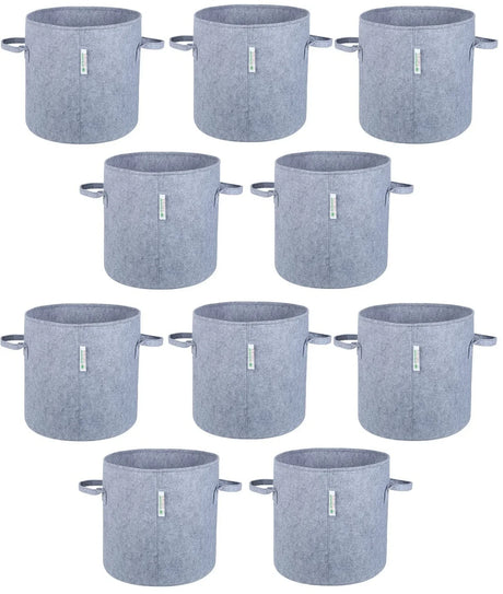 400 GSM Geotextile Fabric Growbags- Light Grey, Pack of 10 - Utkarsh Agrochem Pvt ltd. 