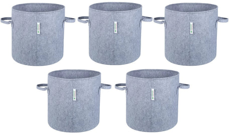 400 GSM Geotextile Fabric Growbags- Light Grey, Pack of 5 - Utkarsh Agrochem Pvt ltd. 