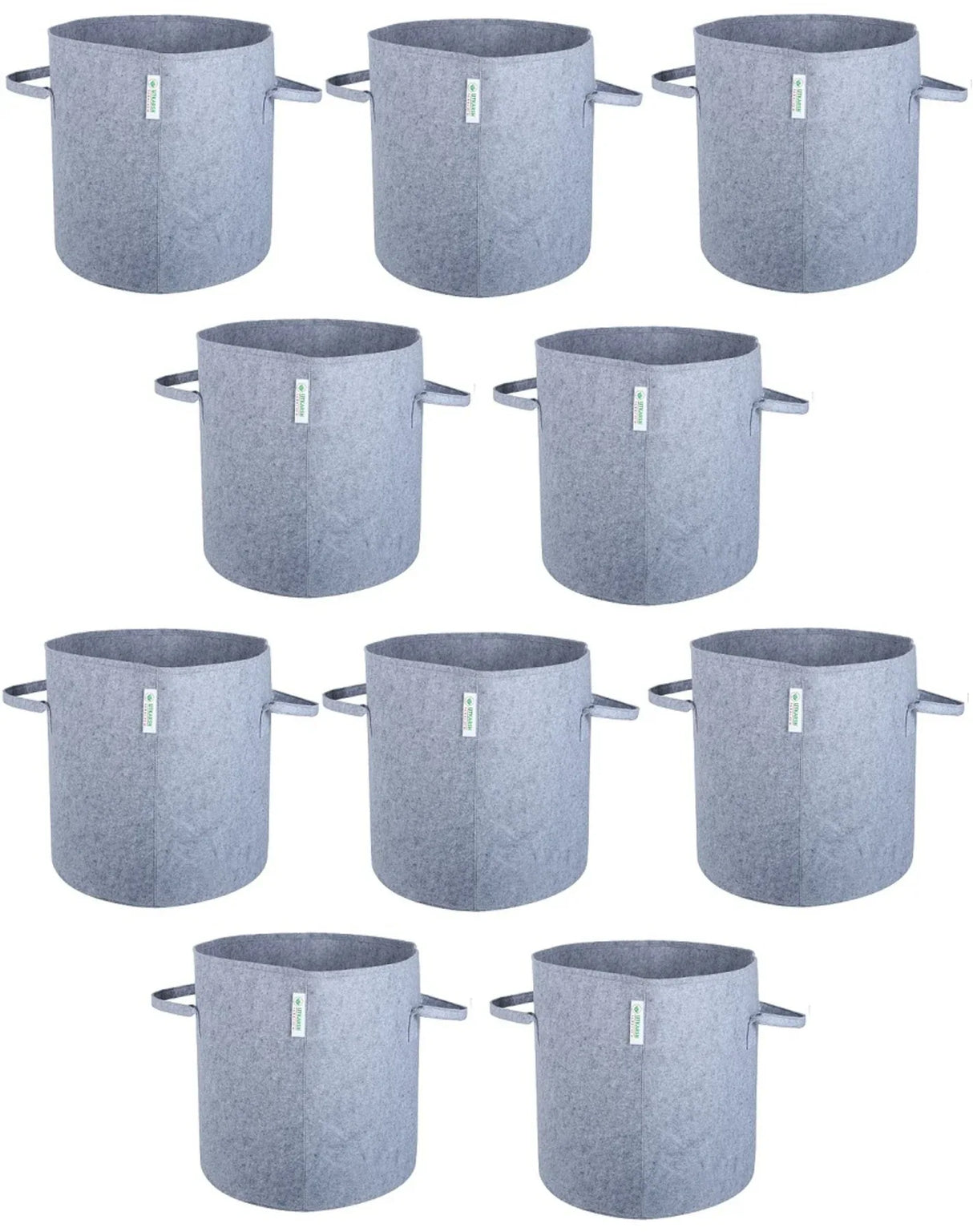 400 GSM Geotextile Fabric Growbags- Light Grey, Pack of 10 - Utkarsh Agrochem Pvt ltd. 
