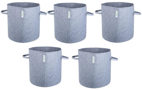 400 GSM Geotextile Fabric Growbags- Light Grey, Pack of 5 - Utkarsh Agrochem Pvt ltd. 