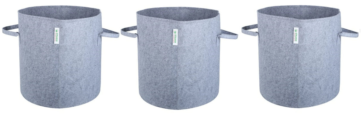 400 GSM Geotextile Fabric Growbags- Light Grey, Pack of 3 - Utkarsh Agrochem Pvt ltd. 