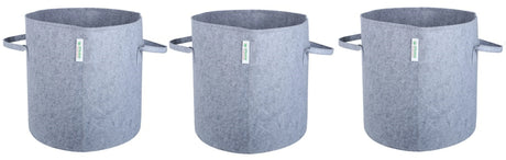 400 GSM Geotextile Fabric Growbags- Light Grey, Pack of 3 - Utkarsh Agrochem Pvt ltd. 