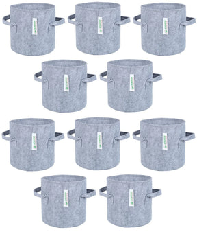 400 GSM Geotextile Fabric Growbags- Light Grey, Pack of 10 - Utkarsh Agrochem Pvt ltd. 