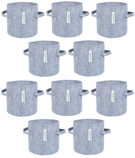 400 GSM Geotextile Fabric Growbags- Light Grey, Pack of 10 - Utkarsh Agrochem Pvt ltd. 