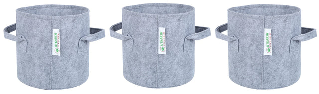 400 GSM Geotextile Fabric Growbags- Light Grey, Pack of 3 - Utkarsh Agrochem Pvt ltd. 
