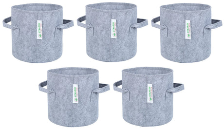 400 GSM Geotextile Fabric Growbags- Light Grey, Pack of 5 - Utkarsh Agrochem Pvt ltd. 