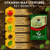MAP 12 61 00 - Mono Ammonium Phosphate, NPK Fertilizers for Plants Growth & Home Garden | 100% Water Soluble Powder, Foliar Spray Nutrition - 25 Kg Bag - Utkarsh Agrochem Pvt ltd. 