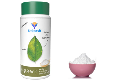 Magnesium - 5% EDTA Chelated Micronutrient, 100% Water Soluble Fertilizers for Plants, Growth Booster for Healthy Green Plants, Crops, Home Garden | MagGreen - Utkarsh Agrochem Pvt ltd. 