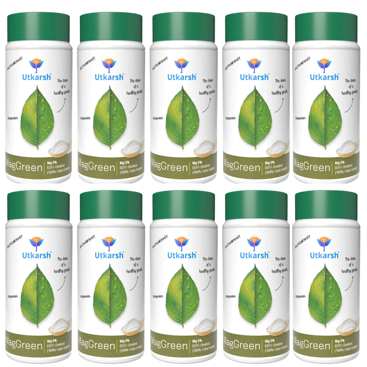 Magnesium - 5% EDTA Chelated Micronutrient, 100% Water Soluble Fertilizers for Plants, Growth Booster for Healthy Green Plants, Crops, Home Garden | MagGreen - Utkarsh Agrochem Pvt ltd. 