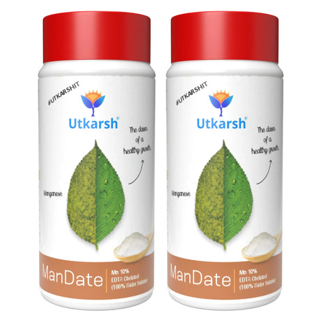 Manganese - 10% EDTA Chelated Micronutrient, 100% Water Soluble Fertilizers for Plants, Resistance to Root Pathogens, Enhances & Boosts Plant Growth | ManDate - Utkarsh Agrochem Pvt ltd. 